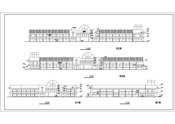 某现代标准农贸市场建筑完整设计详细施工CAD图纸-图二