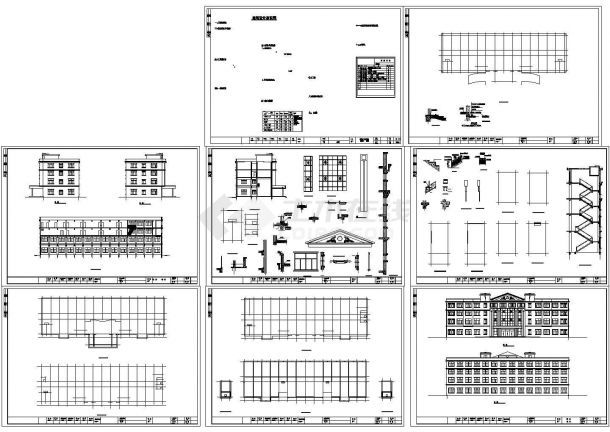 厂房设计_某现代标准袜厂房综合楼建筑设计详细施工CAD图纸-图一