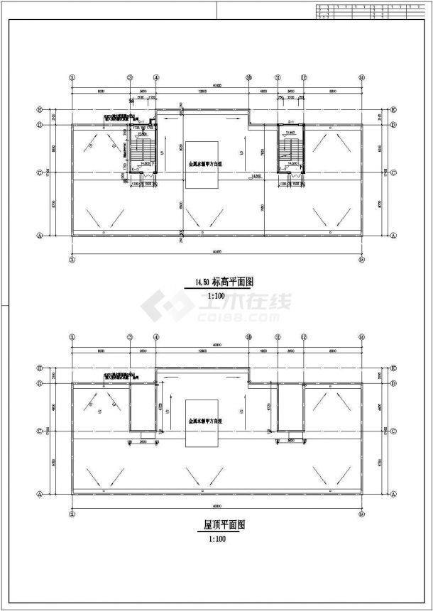 某现代标准制衣厂研发楼建筑设计详细施工CAD图纸-图二
