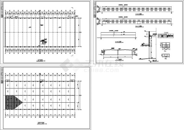 厂房设计_某现代标准家具厂房建筑设计详细施工CAD图纸-图一