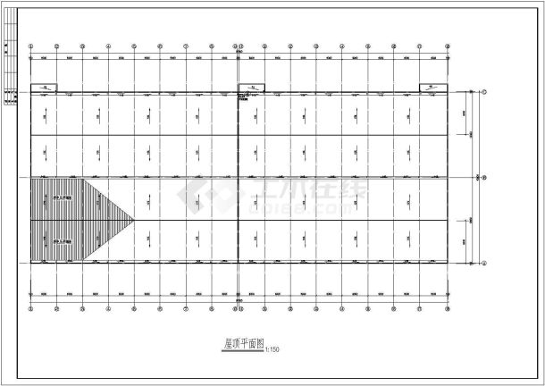 厂房设计_某现代标准家具厂房建筑设计详细施工CAD图纸-图二