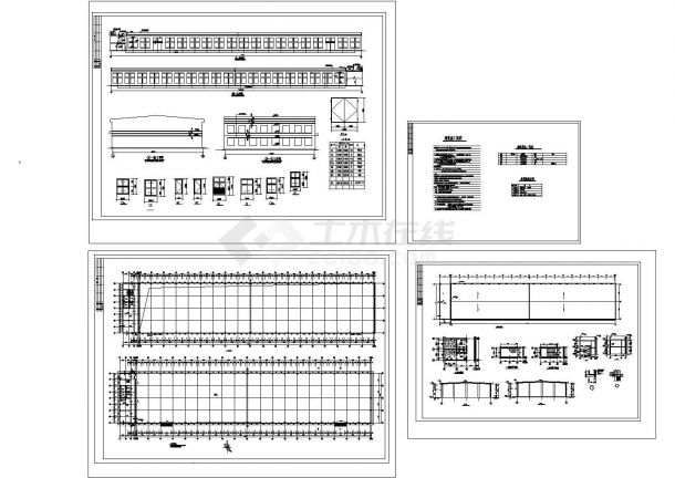 厂房设计_某现代标准大型钢结构厂房建筑设计详细施工CAD图纸-图一