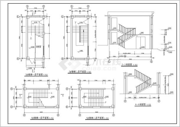 某主体一层局部四层框架结构基督教会礼拜堂设计cad全套建筑施工图（含设计说明）-图二