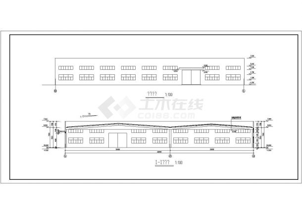 厂房设计_某现代标准单层钢结构厂房建筑设计详细施工CAD图纸-图二