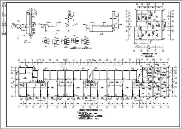 某现代标准型多层商住楼设计详细施工CAD图纸-图二