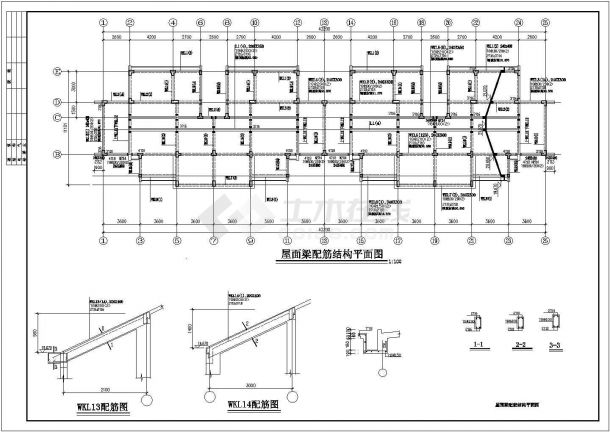 某经典现代风格6层带阁楼住宅结构设计详细施工CAD图纸-图二