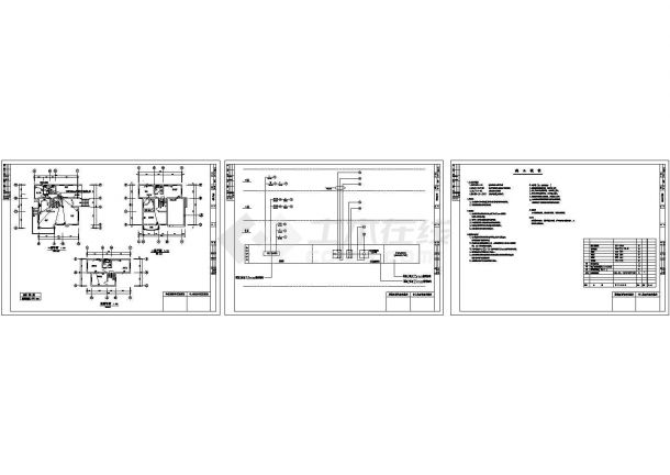 长沙某3层高档私人别墅电气系统设计CAD图纸-图二