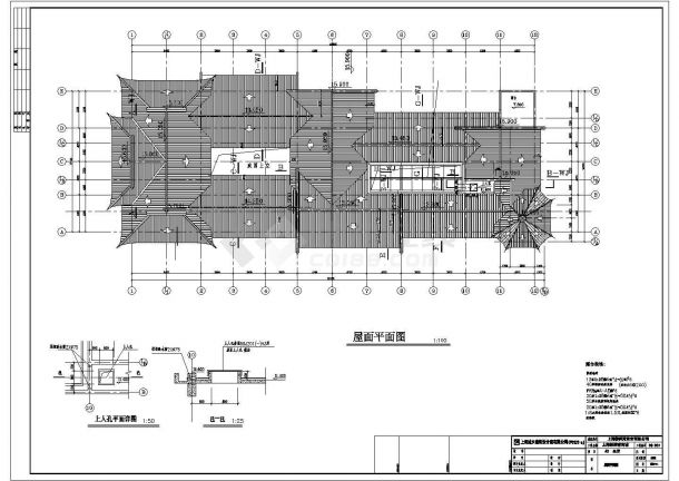 上海桥梓湾商城会所（仿古风格，三层框架结构）设计cad全套建筑施工图（含设计说明，含效果图，含八角观景阁设计）-图一