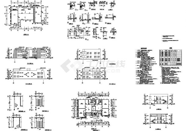 太仓市某幼儿园810平米2层混凝土结构教学楼建筑设计CAD图纸-图一