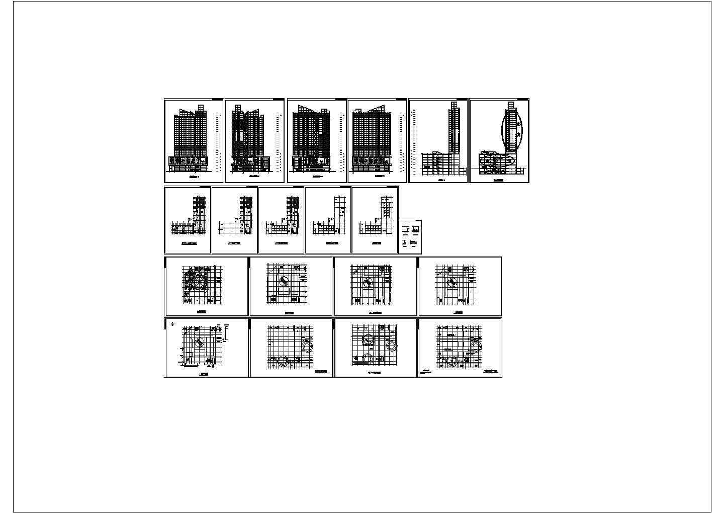 高层综合商业建筑施工全套图纸设计