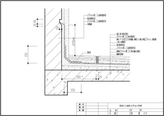 屋面女儿墙防水节点大样图_图1