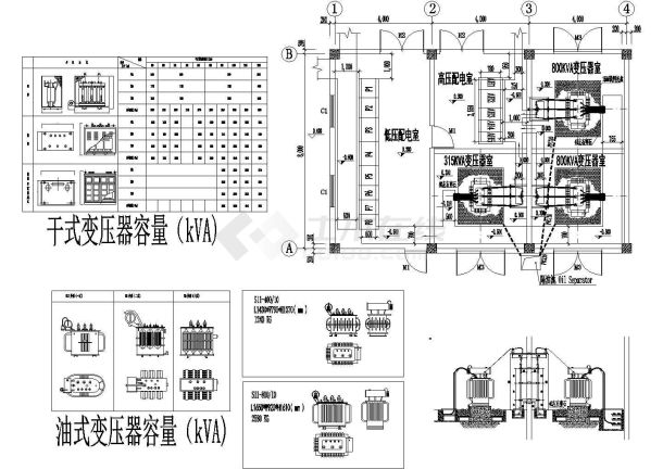 变电所施工大样CAD平面图块变压器-图一