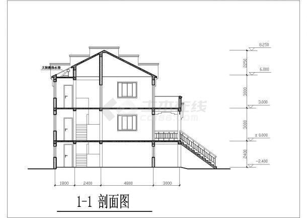 350+540平米两套2层框混结构双拼别墅全套CAD建筑设计图纸-图一