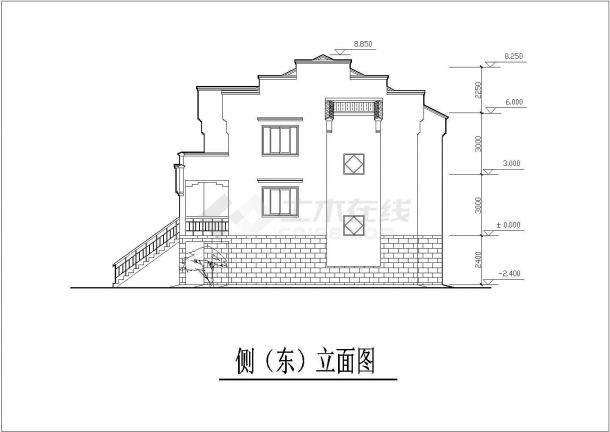 350+540平米两套2层框混结构双拼别墅全套CAD建筑设计图纸-图二