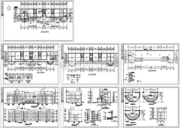 大连市某社区3层高档幼儿园建筑设计CAD图纸-图一