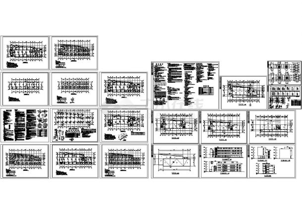某标准现代4层框架结构幼儿园建筑结构设计详细施工CAD图纸-图一