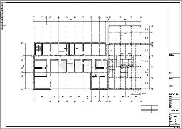 办公楼设计_四层砖混办公楼加固全套设计CAD图纸设计.dwg-图二