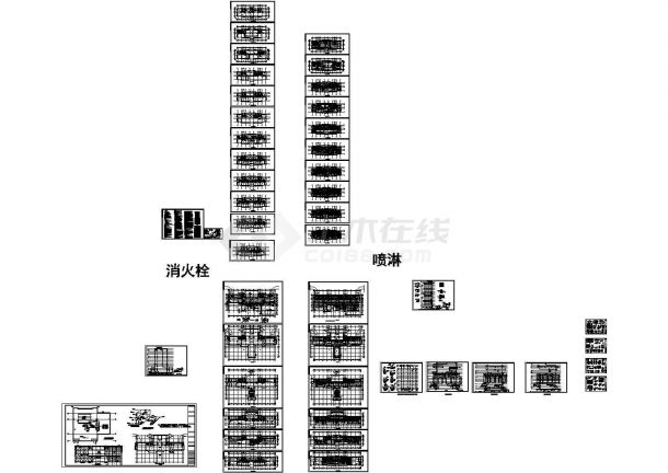 十六层综合楼给排水全套设计CAD图纸设计.dwg-图一
