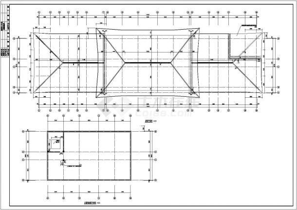 某主体四层局部五层框架结构仿古风格中学教学楼设计cad全套建筑施工图（含设计说明）-图二