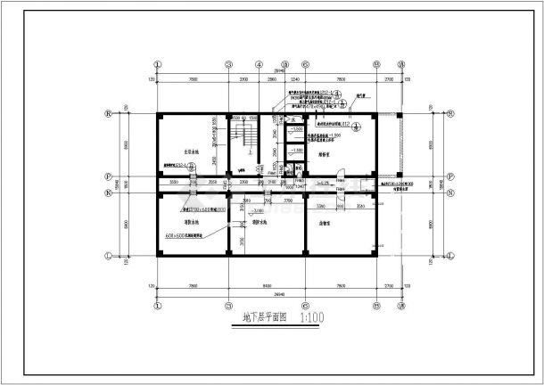 9千平米左右13层框架结构商务酒店建筑设计CAD图纸（底层商铺）-图一
