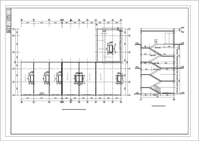 深圳市某6700平米左右3层框架商业步行街建筑设计CAD图纸_图1