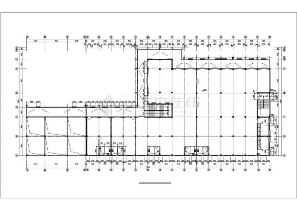 深圳市某6700平米左右3层框架商业步行街建筑设计CAD图纸-图二