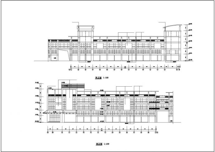 东莞市某工厂9700平米3层框架结构加工厂房建筑设计CAD图纸_图1