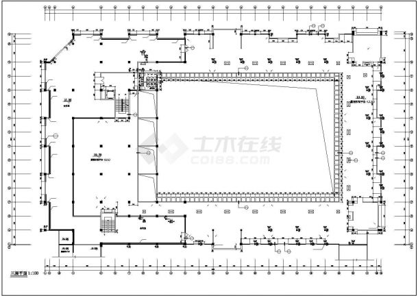东莞市某工厂9700平米3层框架结构加工厂房建筑设计CAD图纸-图二