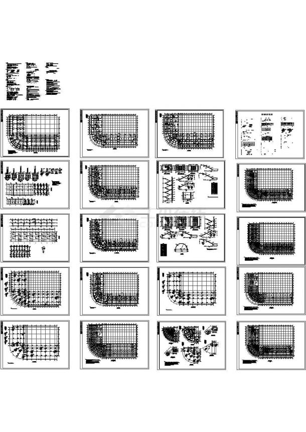 某标准现代框架结构建筑设计详细施工CAD图纸-图一