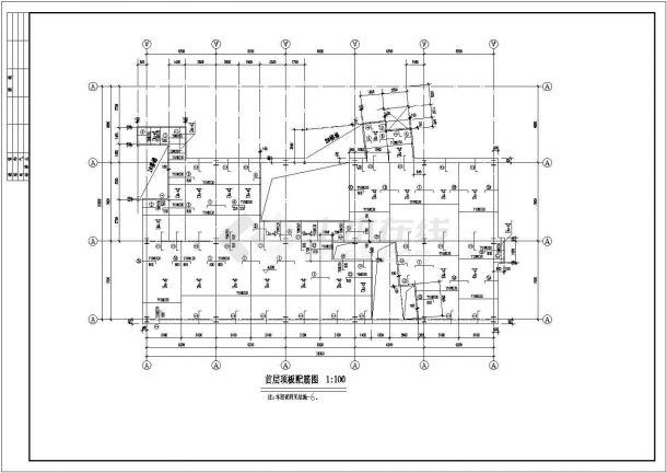 某标准现代小区售楼处设计详细施工CAD图纸-图二