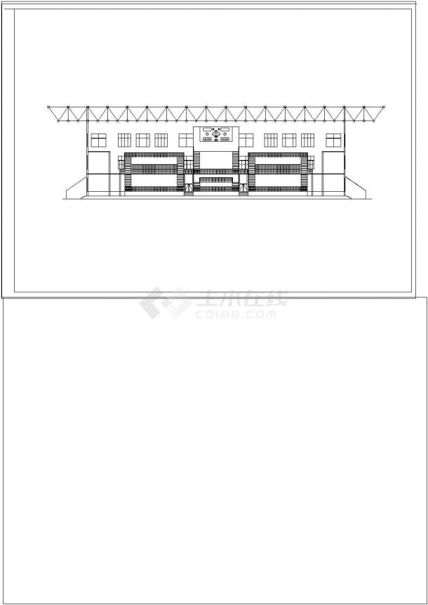 某标准现代体育馆结构设计详细施工CAD图纸-图二