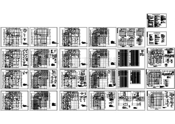 某标准现代框架结构商厦结构设计详细施工CAD图纸-图一