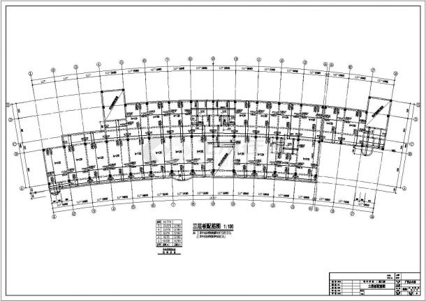 办公楼设计_某标准现代公司弧形办公楼设计方案详细施工CAD图纸-图二