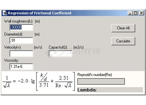 calculate frictional coefficient