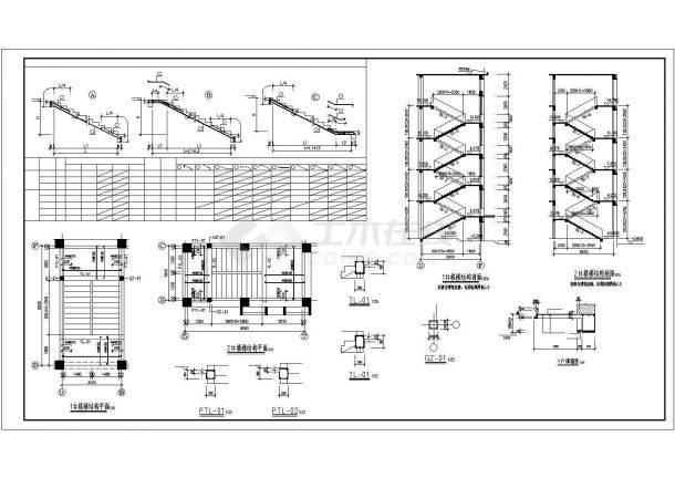 太原市某市政单位3300平米5层框架办公楼结构设计CAD图纸-图一