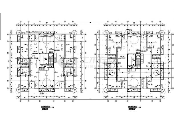 4.1万平米两栋18层连排商住楼全套建筑设计CAD图纸（1-3层商用）-图一
