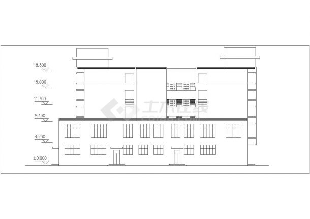 某学校6500平米5层框架结构学生宿舍楼建筑设计CAD图纸（含效果图）-图一