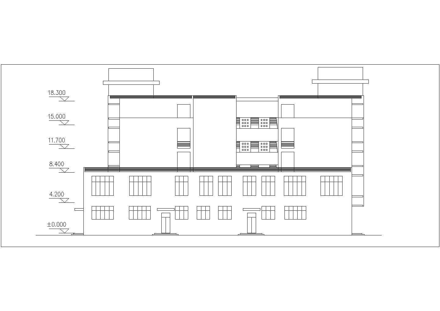 某学校6500平米5层框架结构学生宿舍楼建筑设计CAD图纸（含效果图）