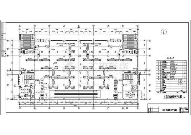 某中型商场中心建筑中央空调工程系统设计 cad平面施工图-图一