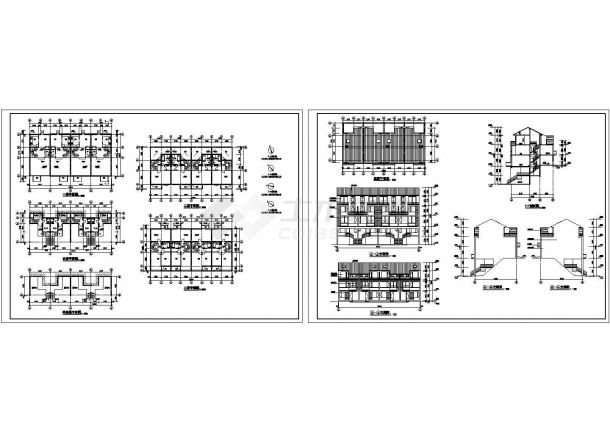某三层带车库G型住宅建施cad图(含夹层设计，共十张)-图二