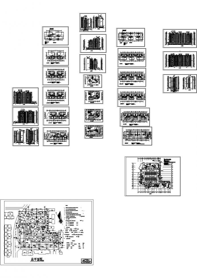十一层加跃层住宅楼建筑施工cad图(含效果图，共二十七张)_图1