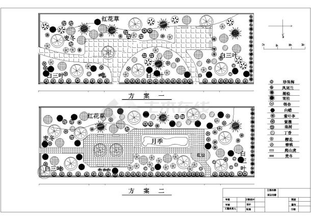 居民区绿化设计cad图(含总平面图)-图二