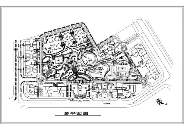 经典住宅区景观规划设计cad图(含总平面图)-图二