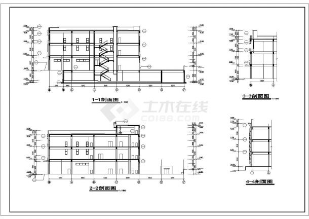 1万平米3层框架购物广场建筑设计CAD图纸（含夹层和地下层）-图二