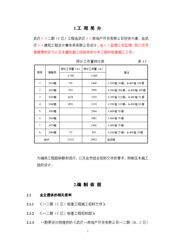 武汉某工程二期c组团桩基工程（锤击管桩）施工设计方案_图1