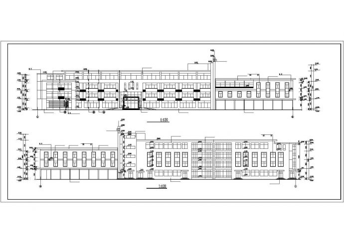 兰州市某商业街4700平米4层框架结构商业综合楼建筑设计CAD图纸_图1