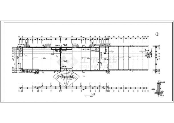 兰州市某商业街4700平米4层框架结构商业综合楼建筑设计CAD图纸-图二