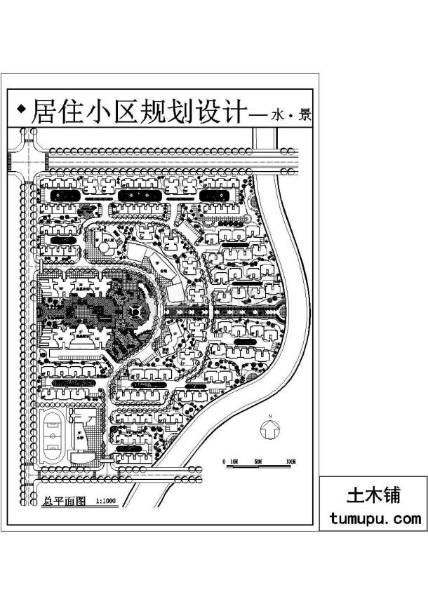 某十八层居住小区规划设计cad图(含总平面图）-图一