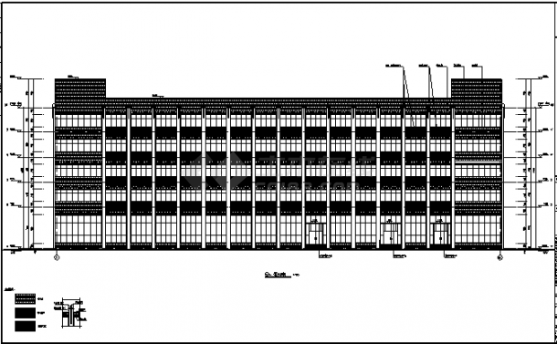 厂房设计_9000平米五层框架结构厂房建筑施工cad图(含毕业设计)-图二