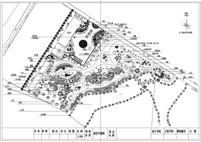 公园广场绿化CAD图纸-公园植物配置_图1